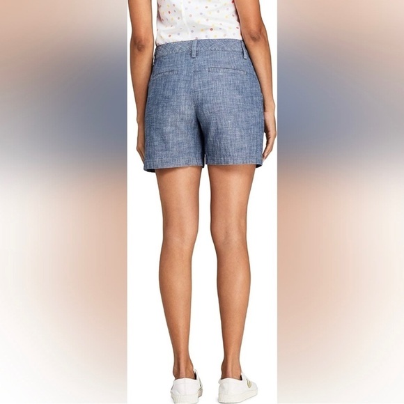 Lands End Women’s Mid-rise Evening Sky Chambray Shorts - Picture 5 of 7